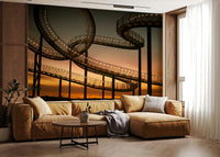 A contemplative subtle vertical wallpaper mural for a feature wall.