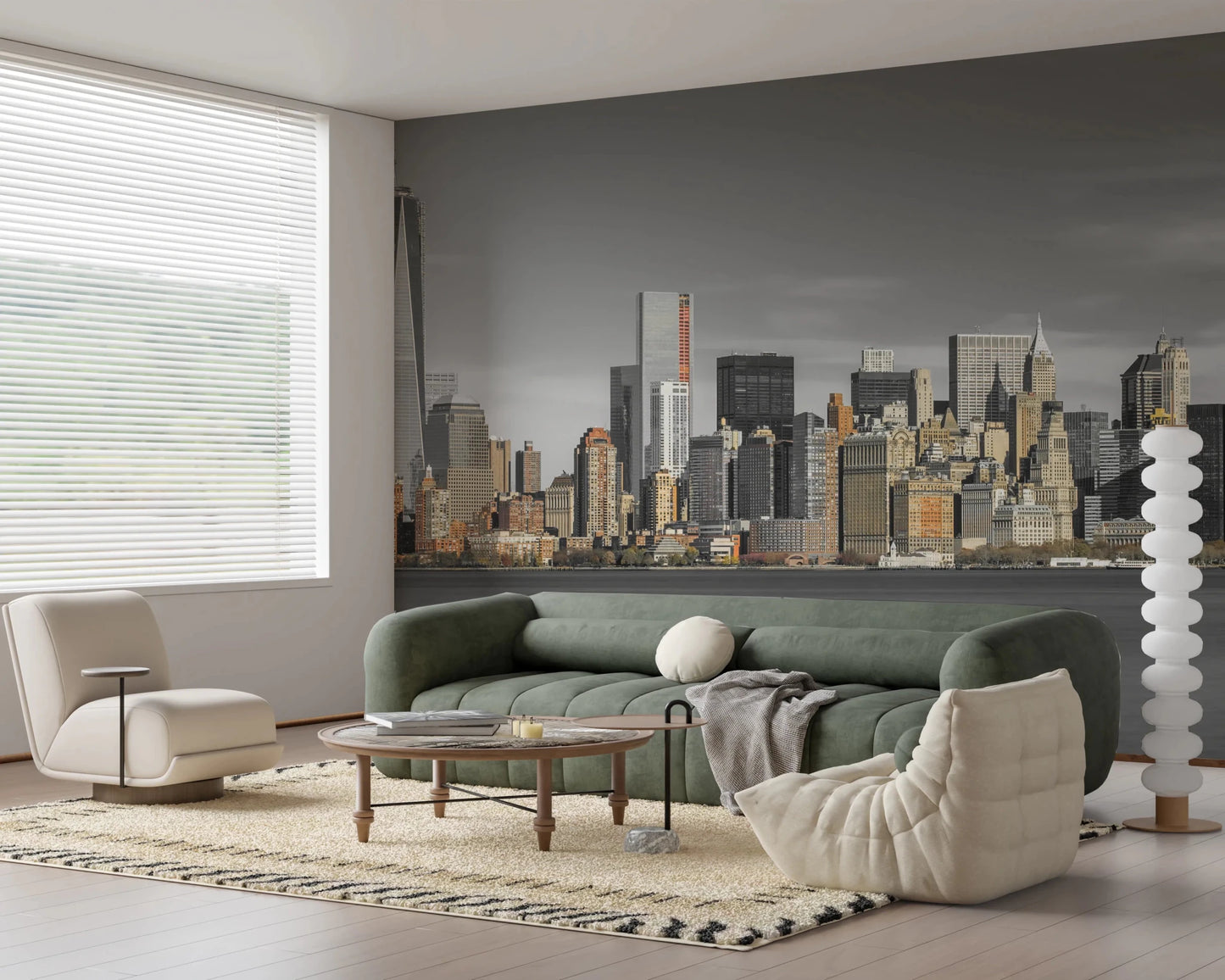 Skyline of New York City Wall Mural feature wall