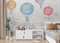 Serene Balloon Ascension Scene Wall Design B504

