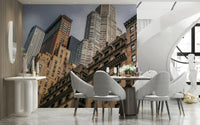 Grandiose stone and glass towers New York panorama wall mural.