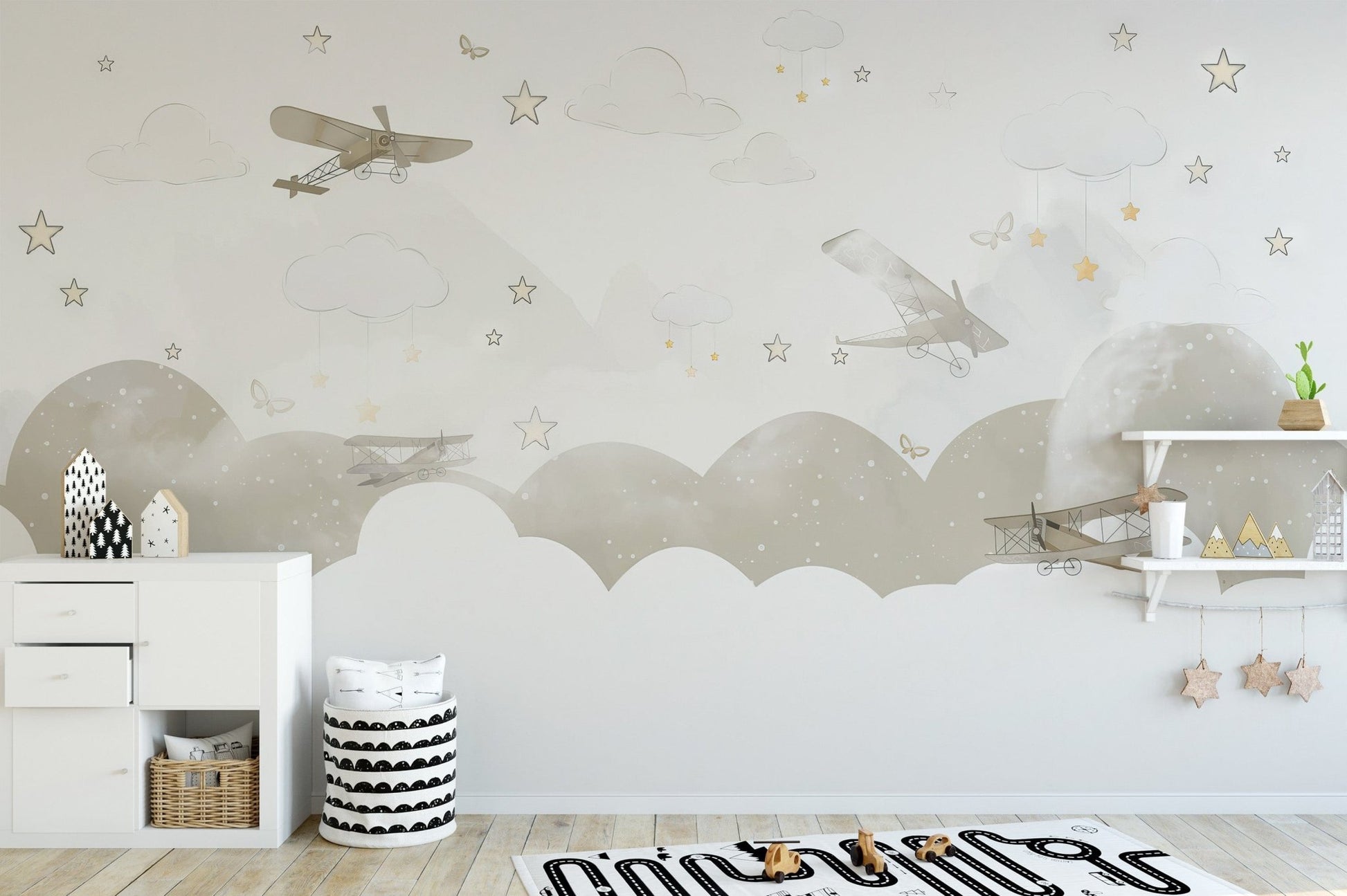 Kids' room magic with Skyward Fantasies Wallpaper