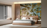 Realistic treetop wallpaper with intricate branch and leaf details.
