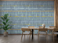 Slate blue handdrawn lines wallpaper for walls
