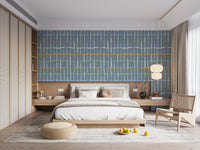 Stylish handdrawn lines wallpaper in slate blue
