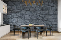 Slate Grey Rocky Wallpaper Mural
