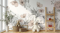 Sleeping Woodland Mural featuring peaceful forest animals GD052
