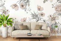 Sleeping woodland mural with trees and animals GD052

