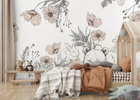 Serene forest mural with calm sleeping wildlife GD052

