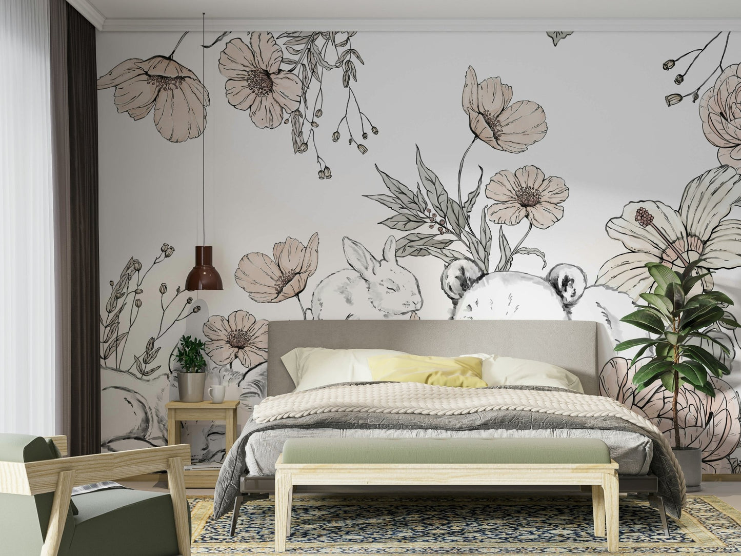 Peaceful forest wall mural for bedrooms GD052

