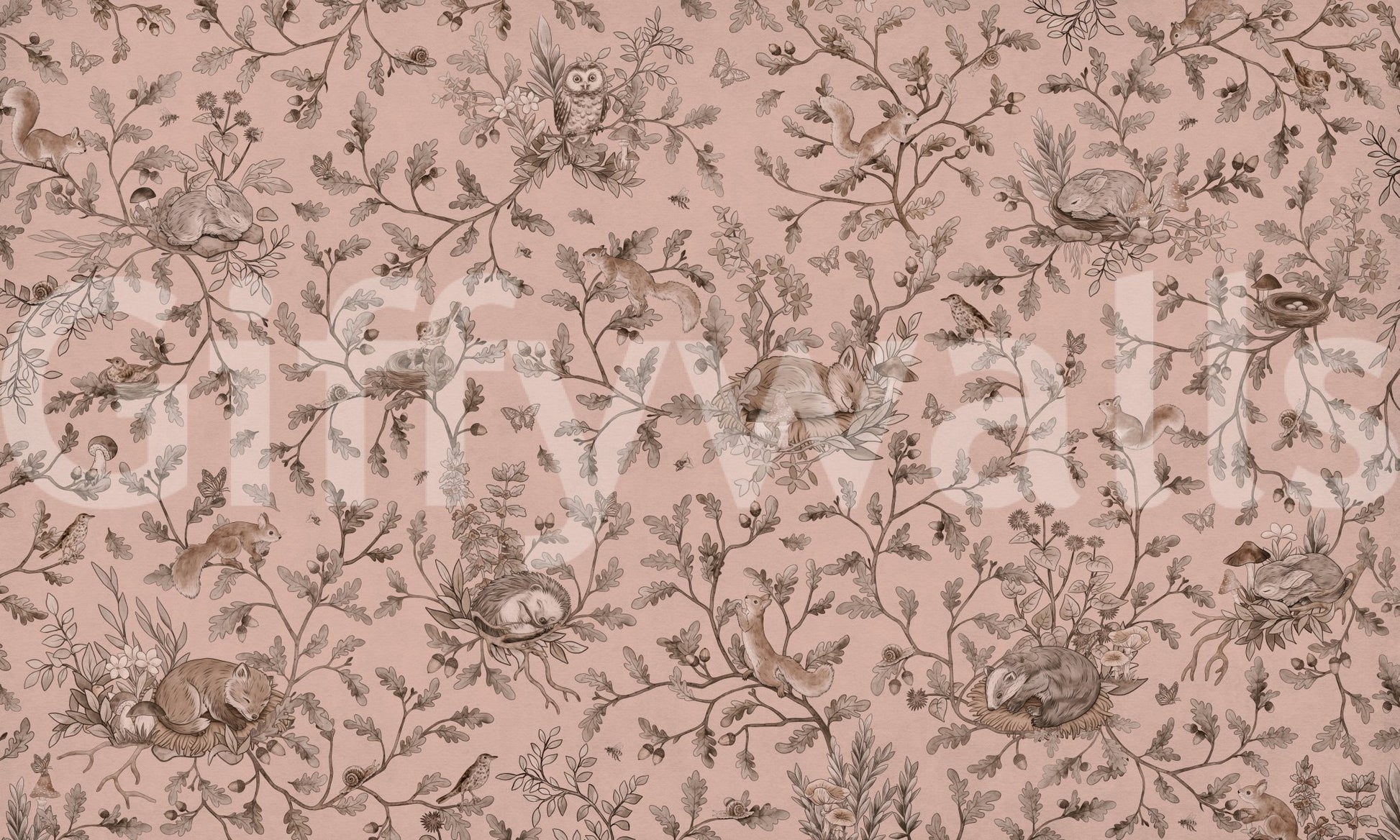 Minimalist space enhanced by Sleepy Hollow Wall Mural