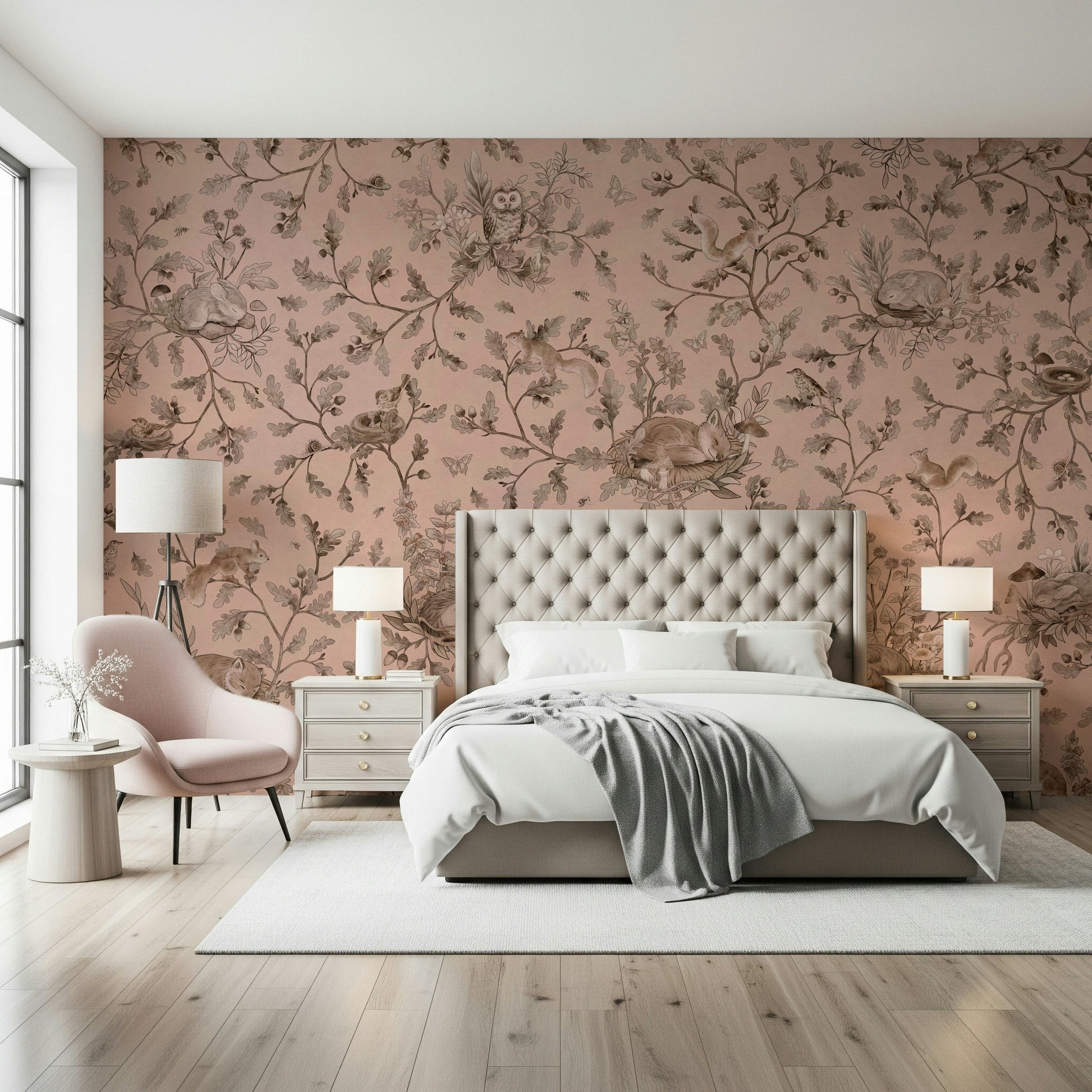 Muted watercolor tones of the Sleepy Hollow Wall Mural