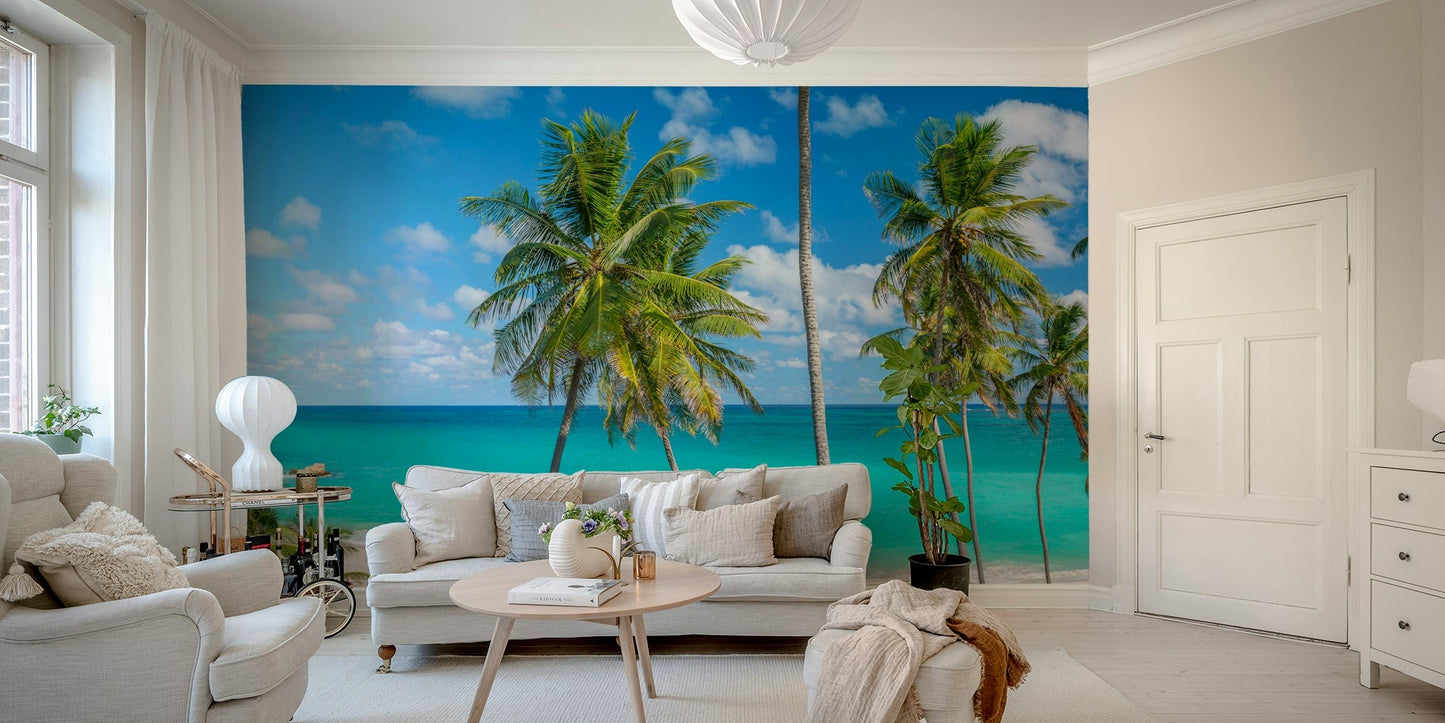 Tropical beach scene wallpaper
