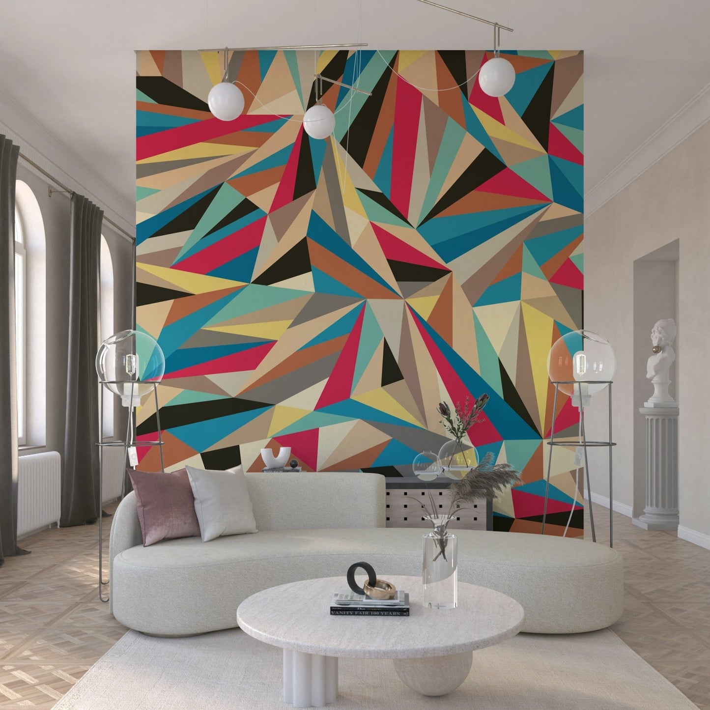 An artistic minimalist form mural for home decor., GD5352