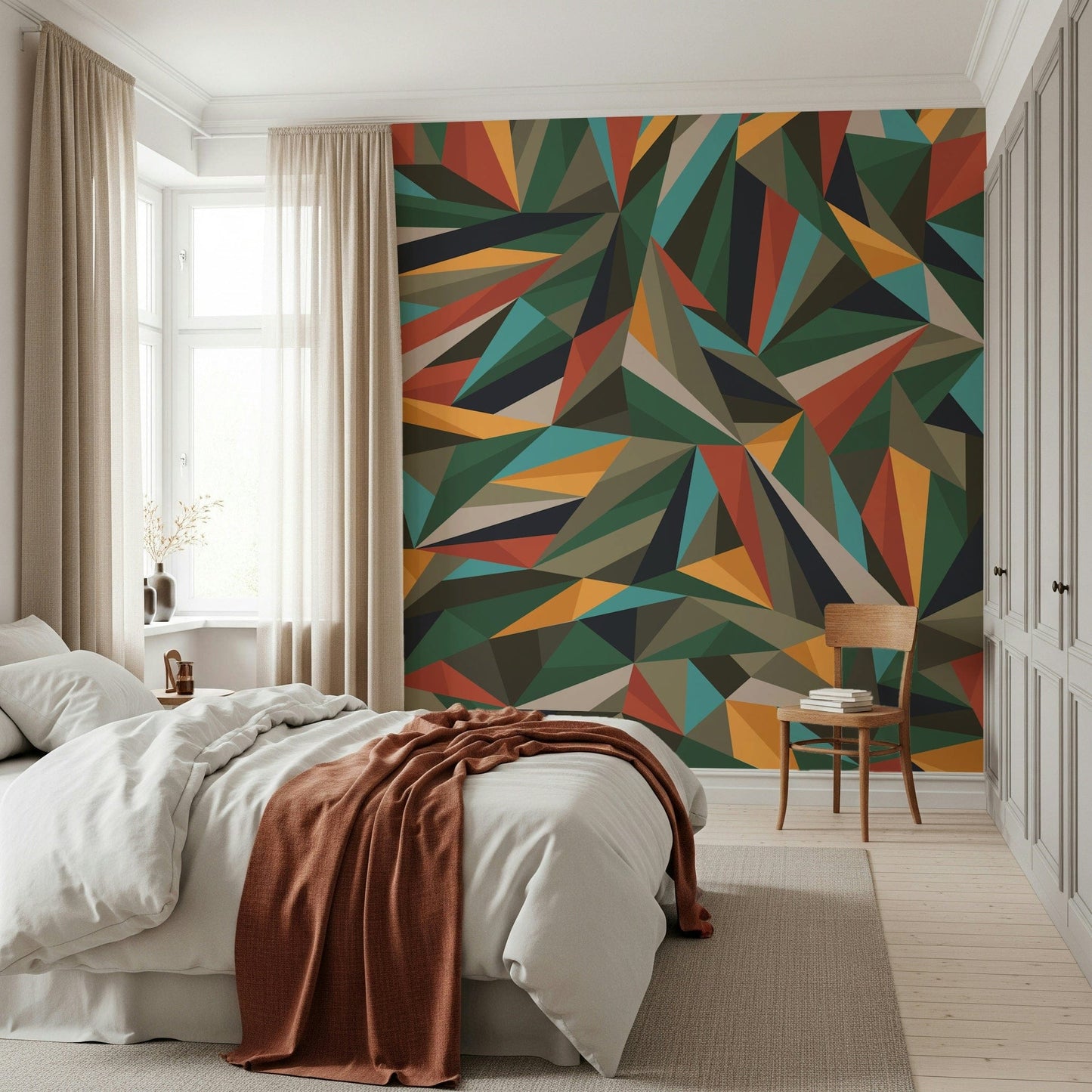 A serene shattered pattern wall mural for your decor.