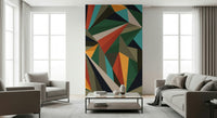 A beautiful abstract fragment wallpaper mural with geometric slices.