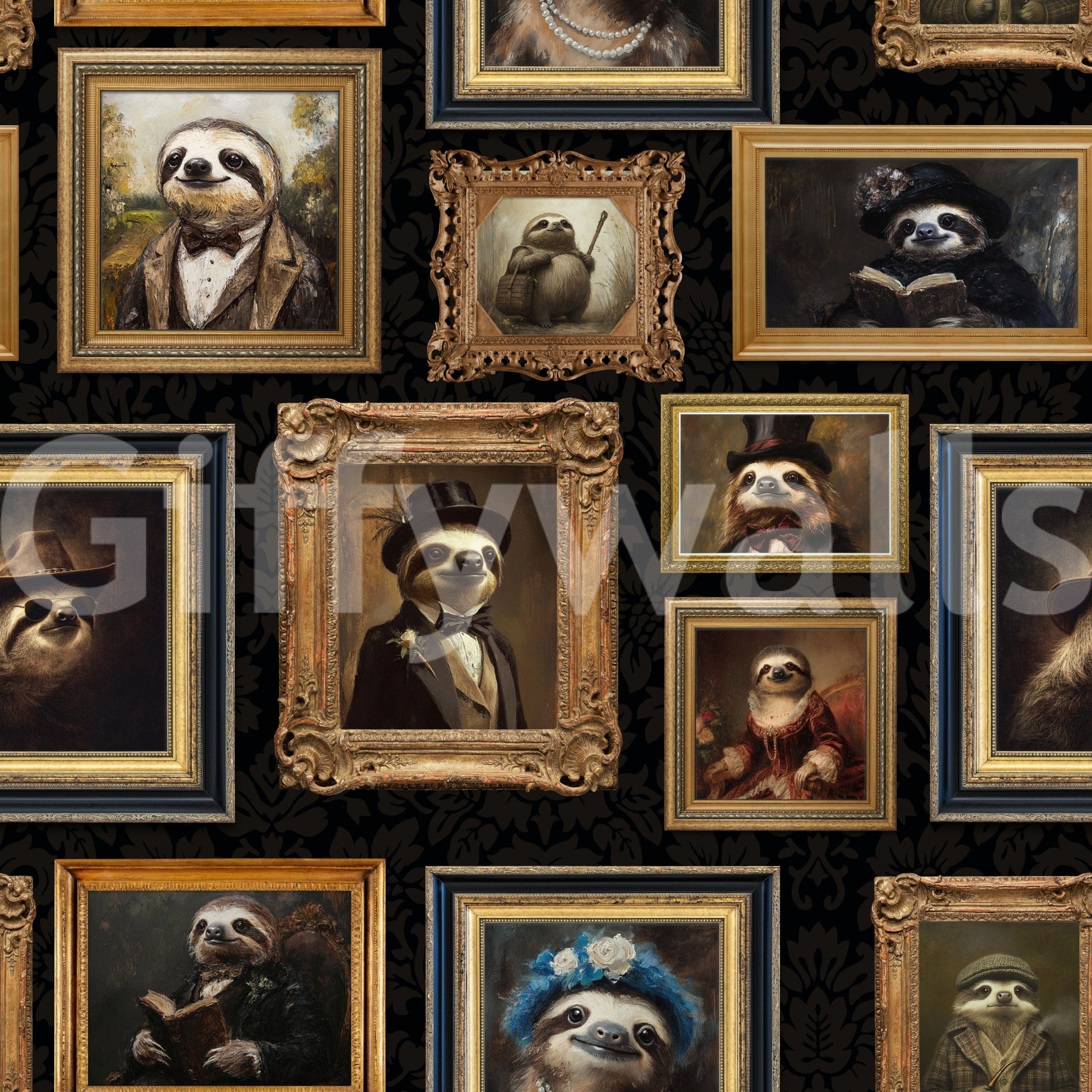 Various sloth poses and details.