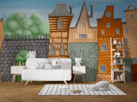 Small Painted City Wall Mural - Giffywalls