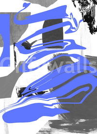 Dark and light abstract smoke pattern in a sophisticated living space mural.