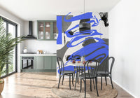 Full wall view of the complete smoky layered Wall Mural design.