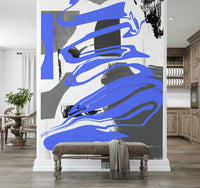 Bedroom with the Smoke and Mirrors ethereal mural accent wall.