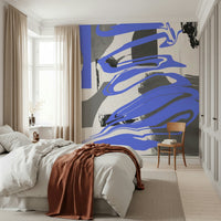 Detailed view of the layered illusion in the abstract Wall Mural.