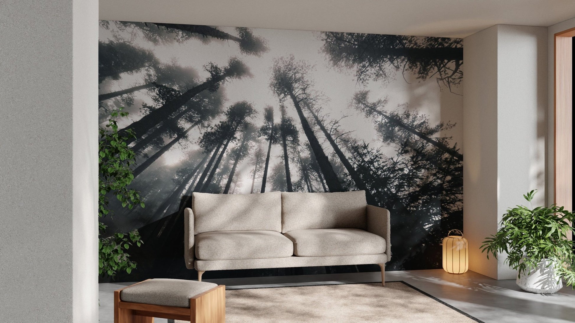 Dark forest treetop wall design
 mountain-18