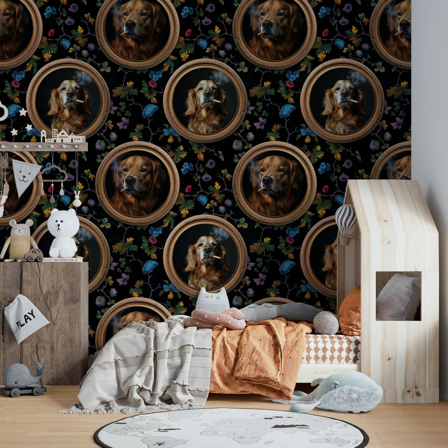 High-resolution artistic rendering of Golden Retrievers.

