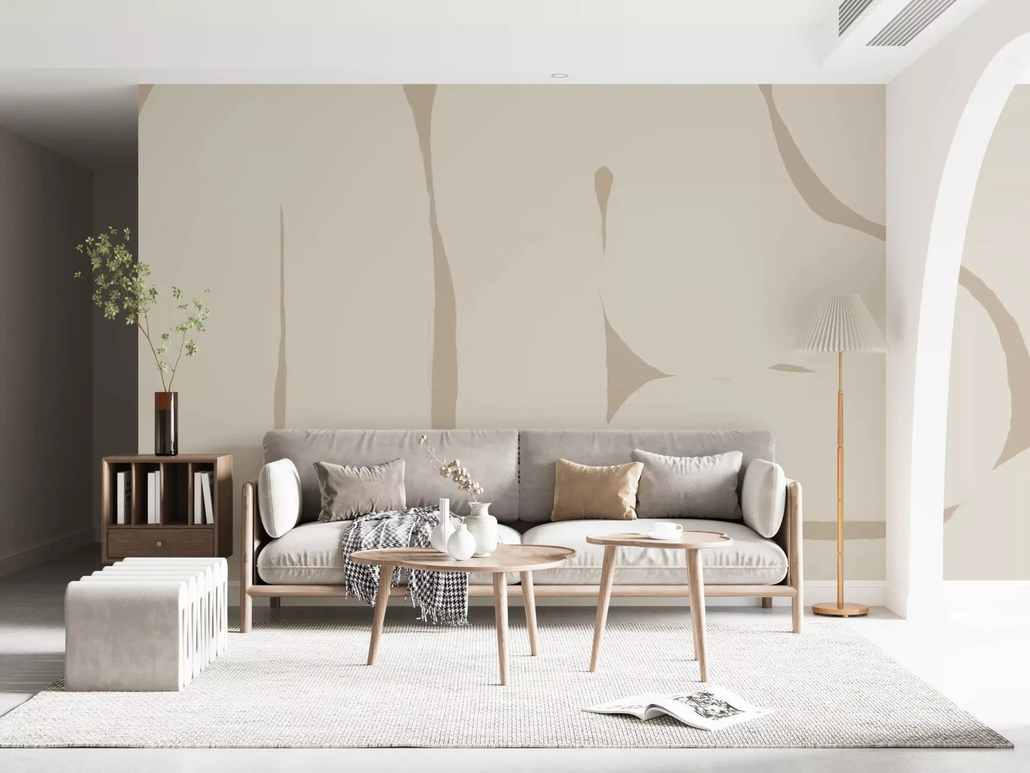 Smooth Flow mural showing gentle curves and soft tones