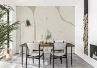 Smooth Flow wall mural with soft beige abstract pattern