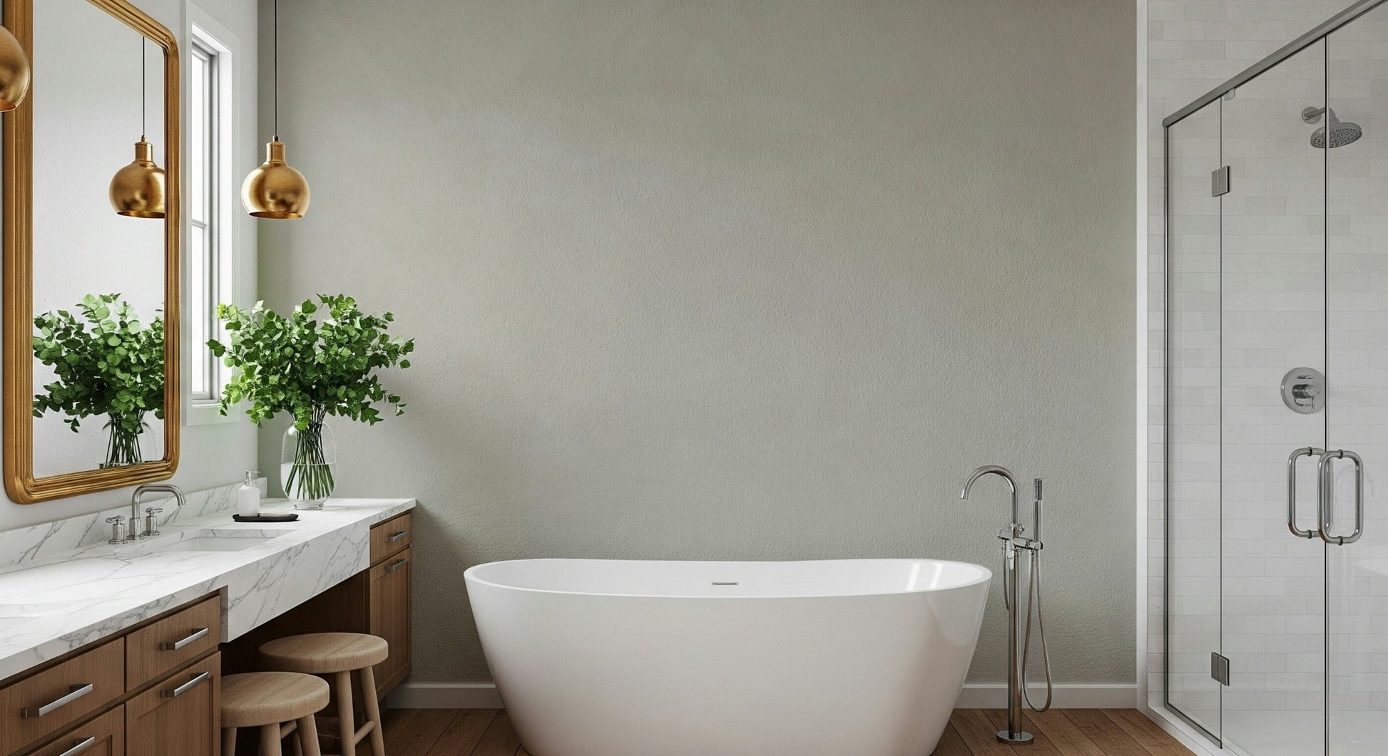 Installation shot showing the easy application of the Smooth Stone texture mural.