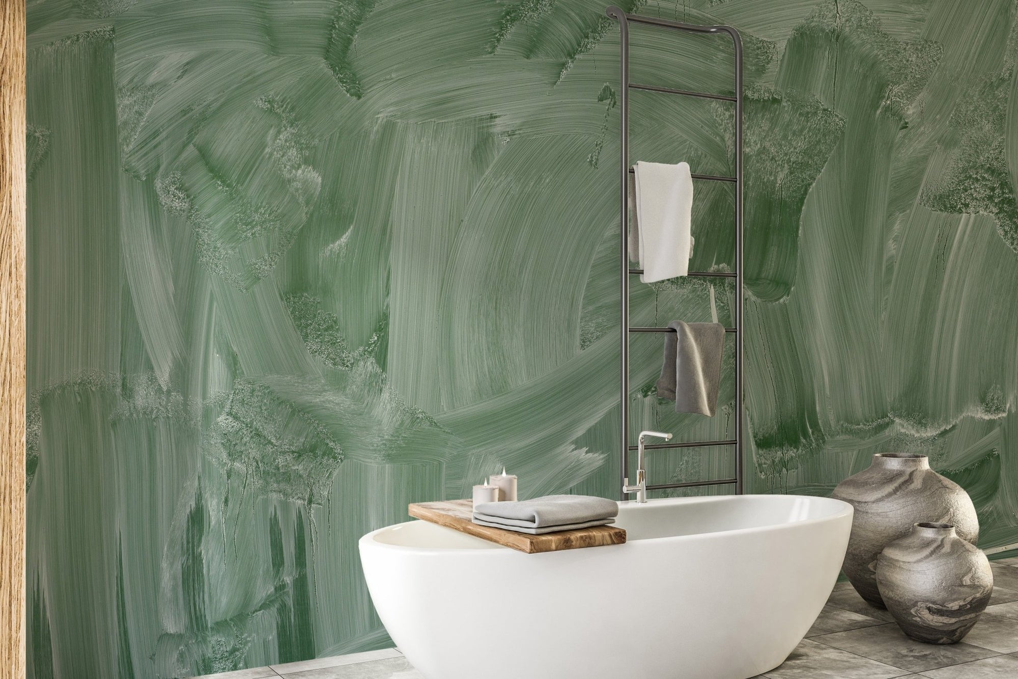 Smudge Green Board Wallpaper Mural A186