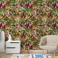 Botanical collage wallpaper with surreal twist, GD2609