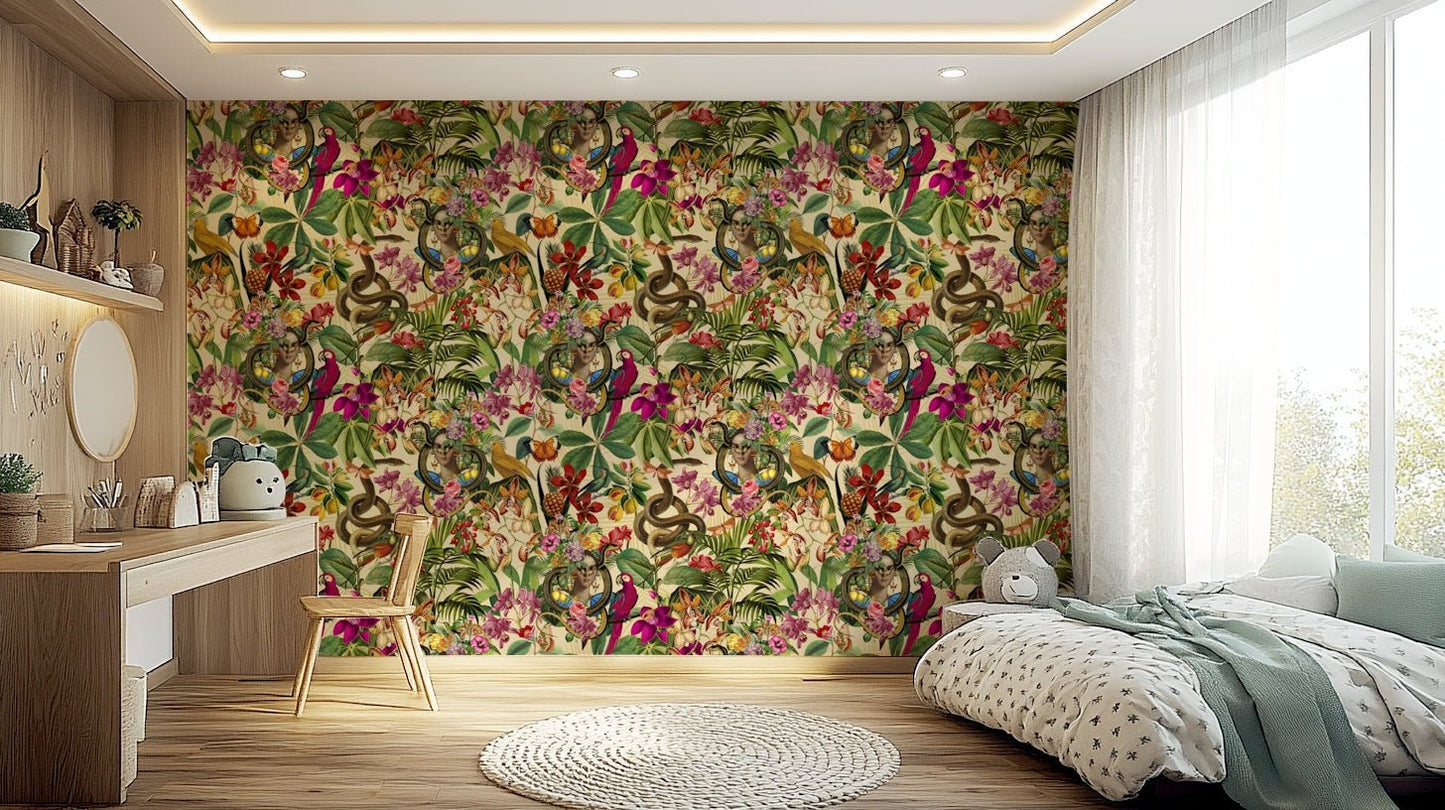 Artistic collage wallpaper with antique touch, GD2609
