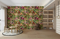 Vintage snake and floral mural wallpaper, GD2609