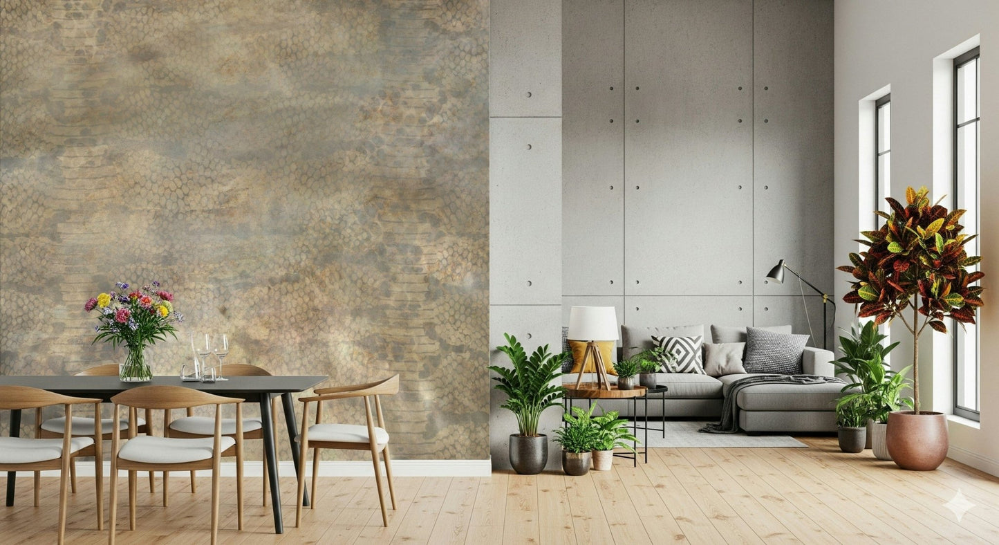 An artistic minimalist form mural for home decor.