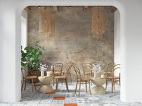 A graceful subtle pattern wall mural in rich, dark and golden tones.