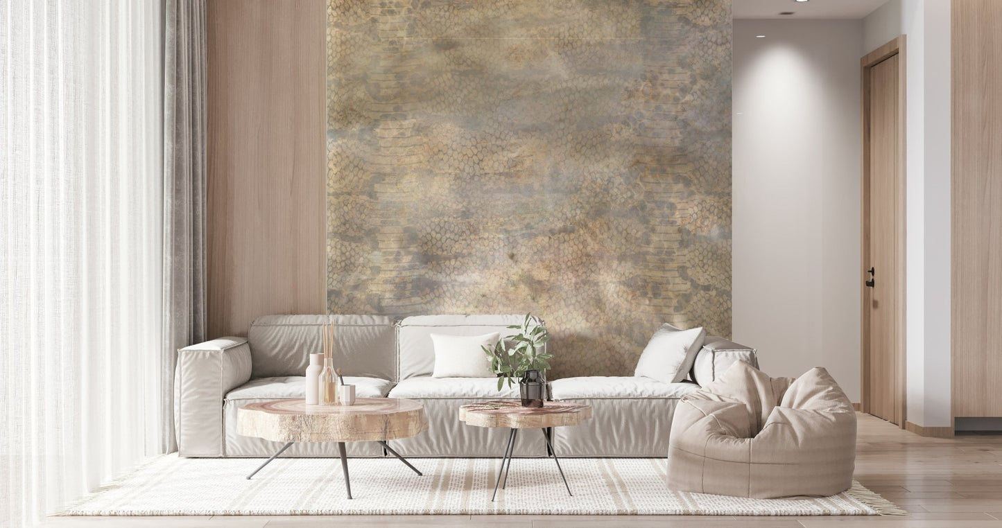 A contemplative gentle design wallpaper mural for a feature wall.