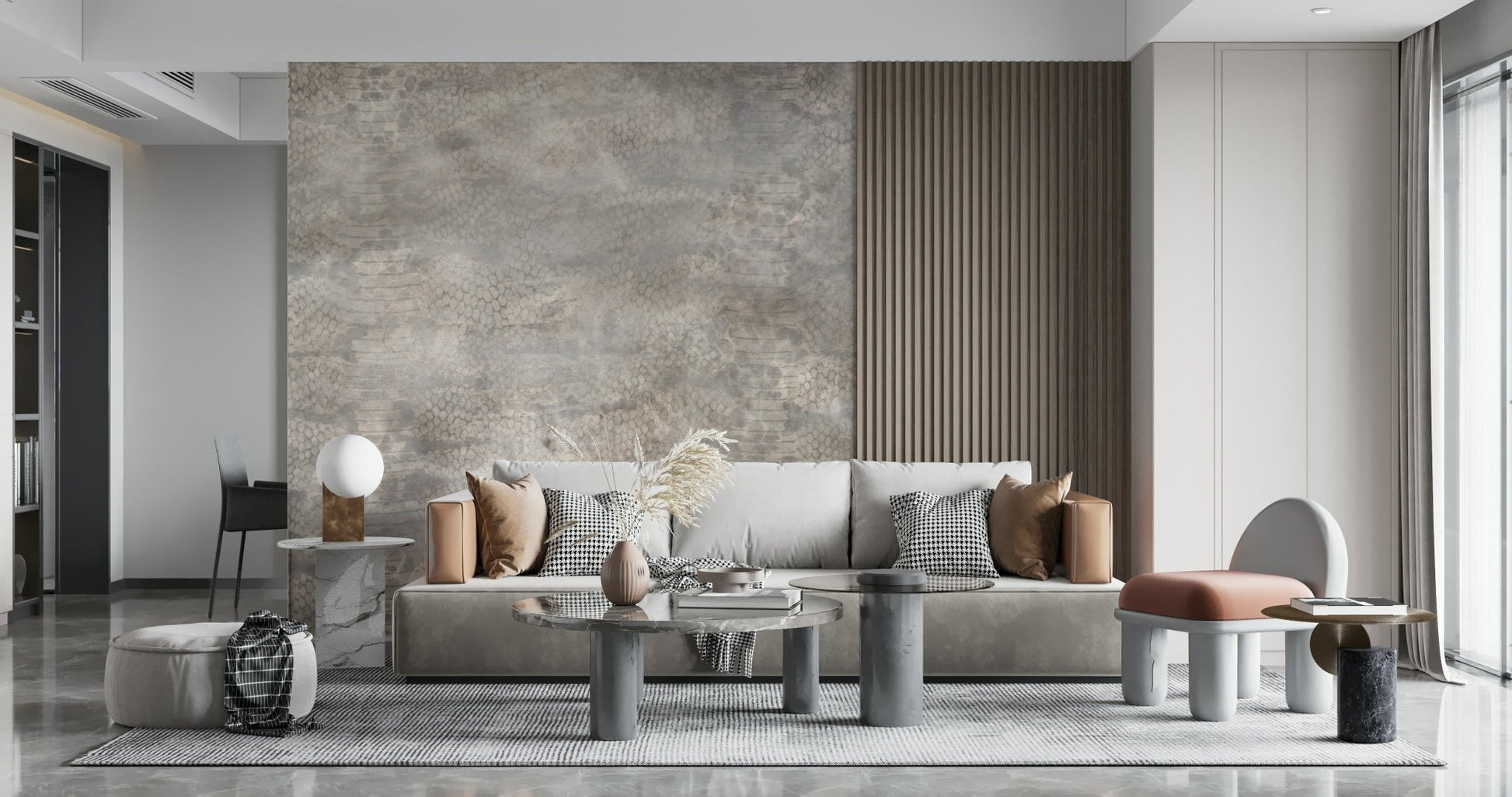 A classic snakeskin texture wallpaper for walls.