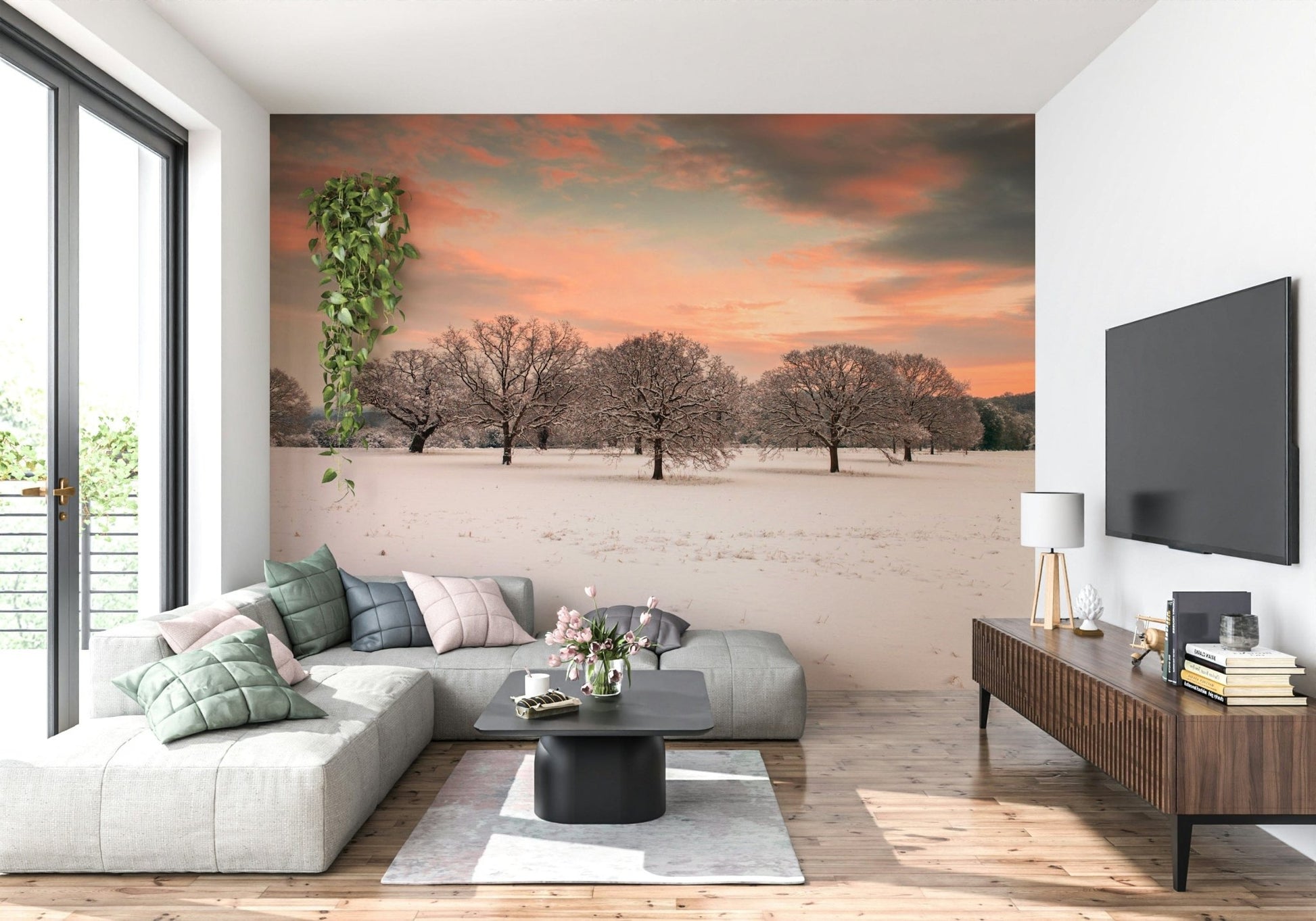 Tranquil Snow Covered Field artwork room accent easy install