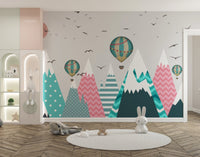 Snow Covered Hills Wallpaper Mural - Giffywalls