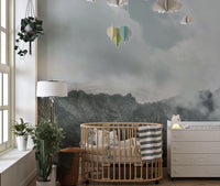 Snow Mountains Foggy Wallpaper Mural mountain-23
