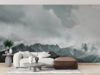 Snow Mountains Foggy Wallpaper Mural - Giffywalls mountain-23