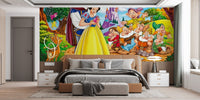 Snow White saga wallpaper mural for kids' rooms
