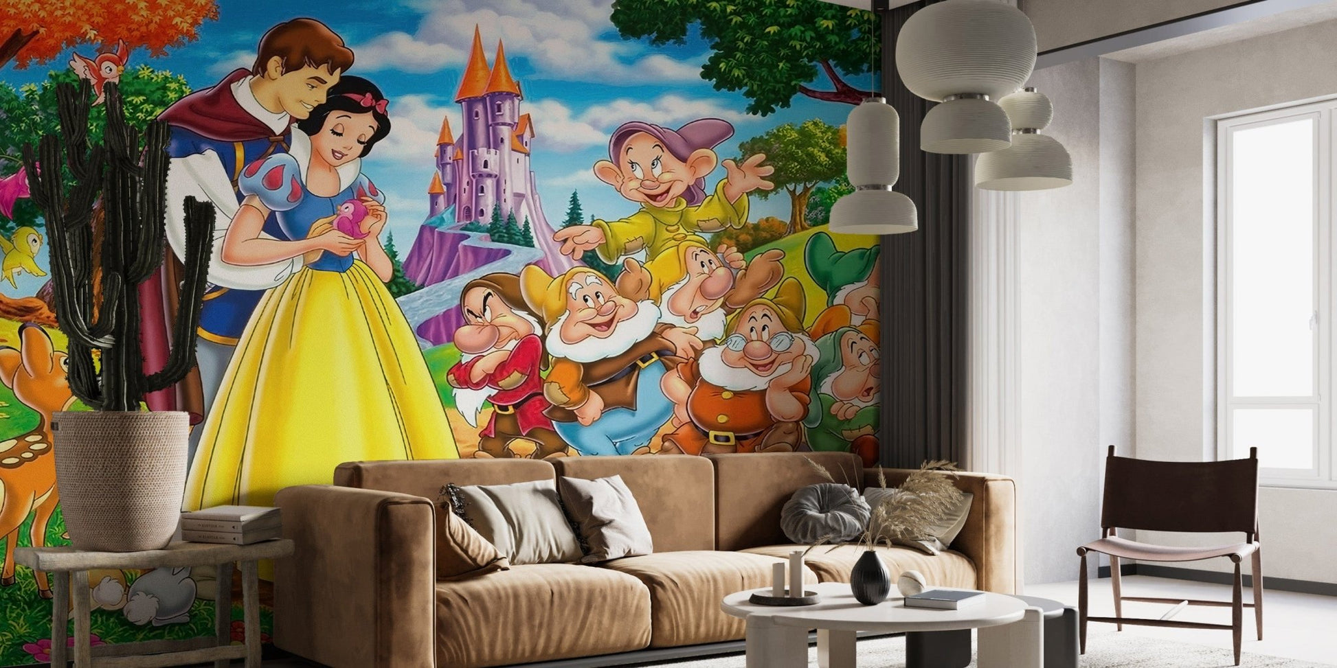 Disney Snow White saga-themed wallpaper mural
