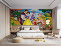 Colorful Snow White saga mural for playful interiors
