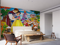 Vibrant Snow White saga design for storybook walls
