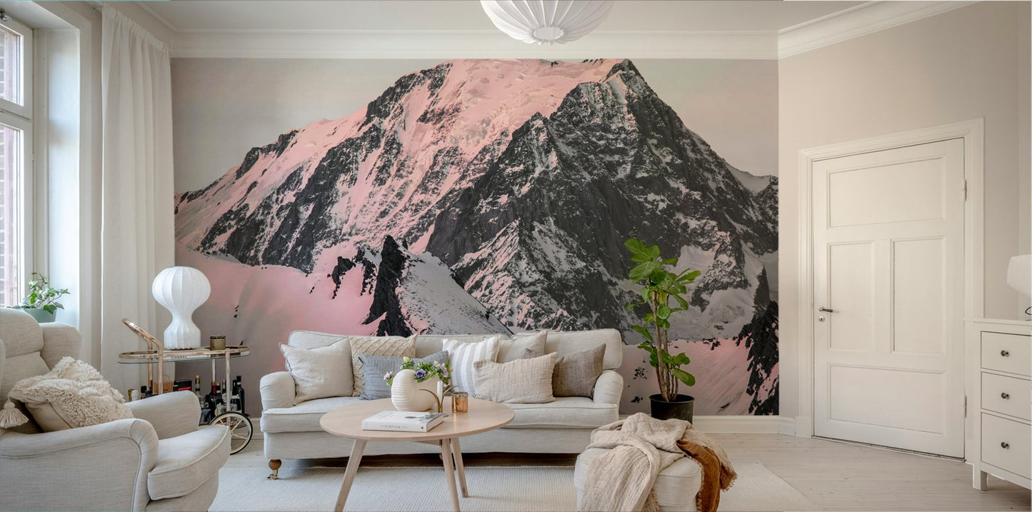 Snowy mountain mural to add grandeur to any room., GD1834