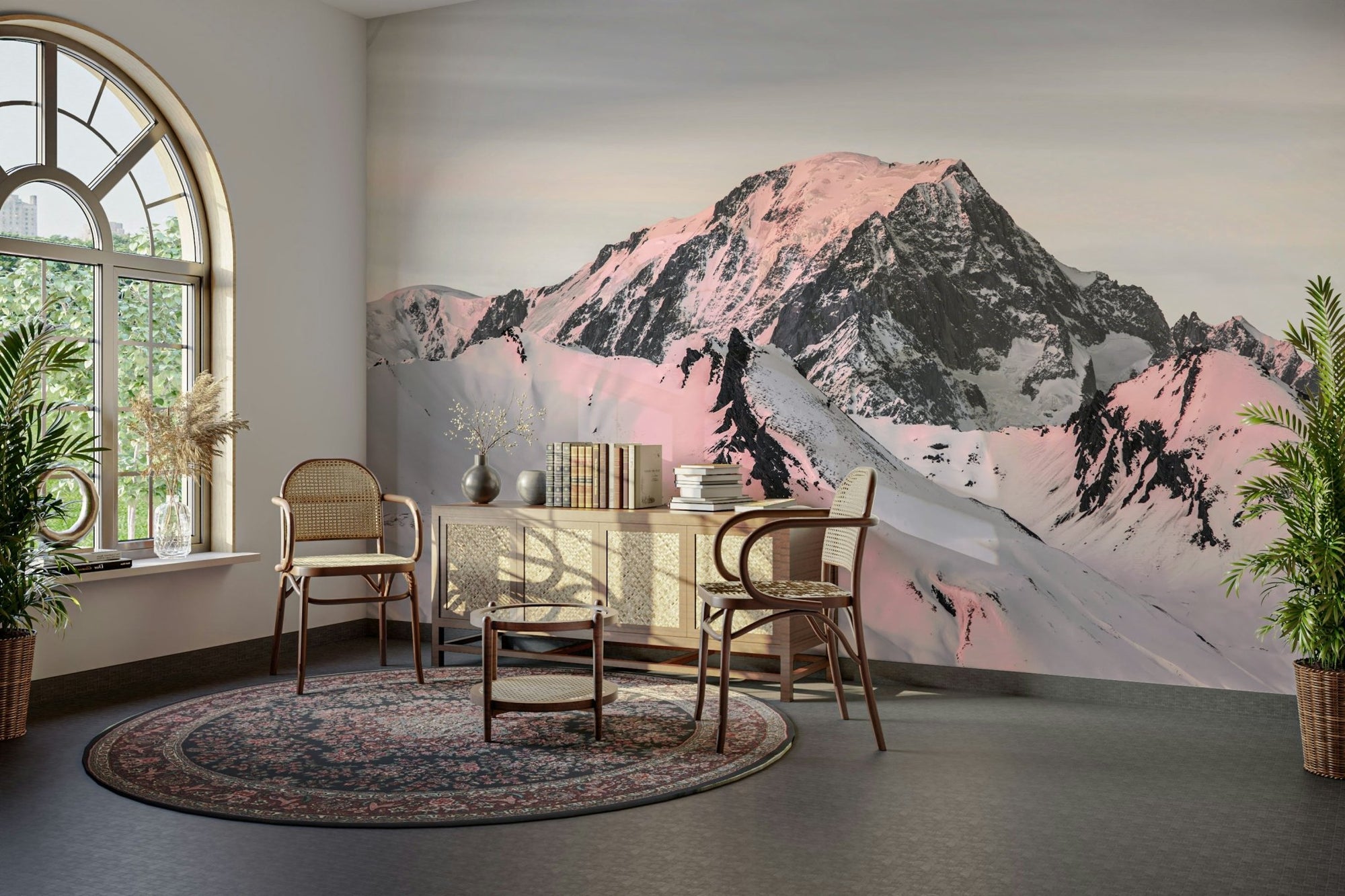 Snowcapped mountain range wall mural for your home., GD1834