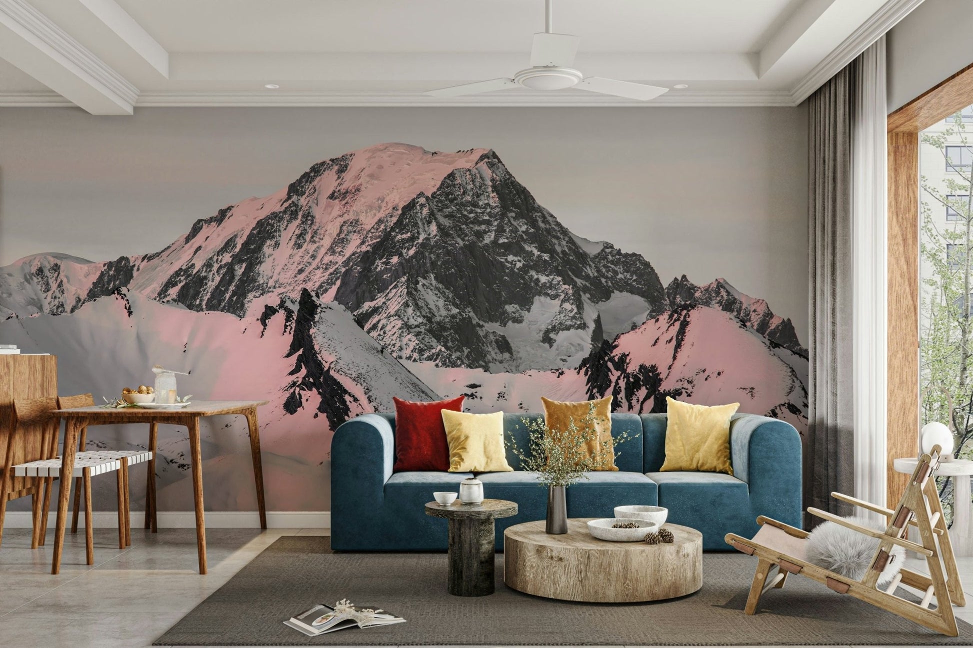 Transform your space with a stunning snow mountain mural., GD1834