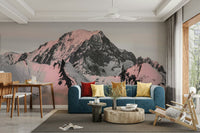 Transform your space with a stunning snow mountain mural., GD1834